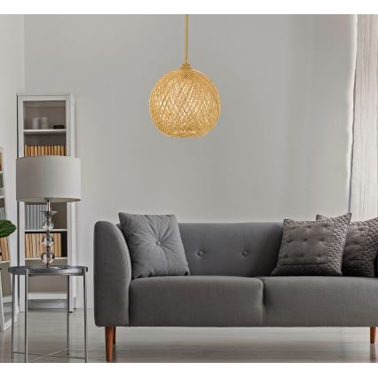 Żyrandol na lince JUTE 1xE27/60W/230V beżowy
