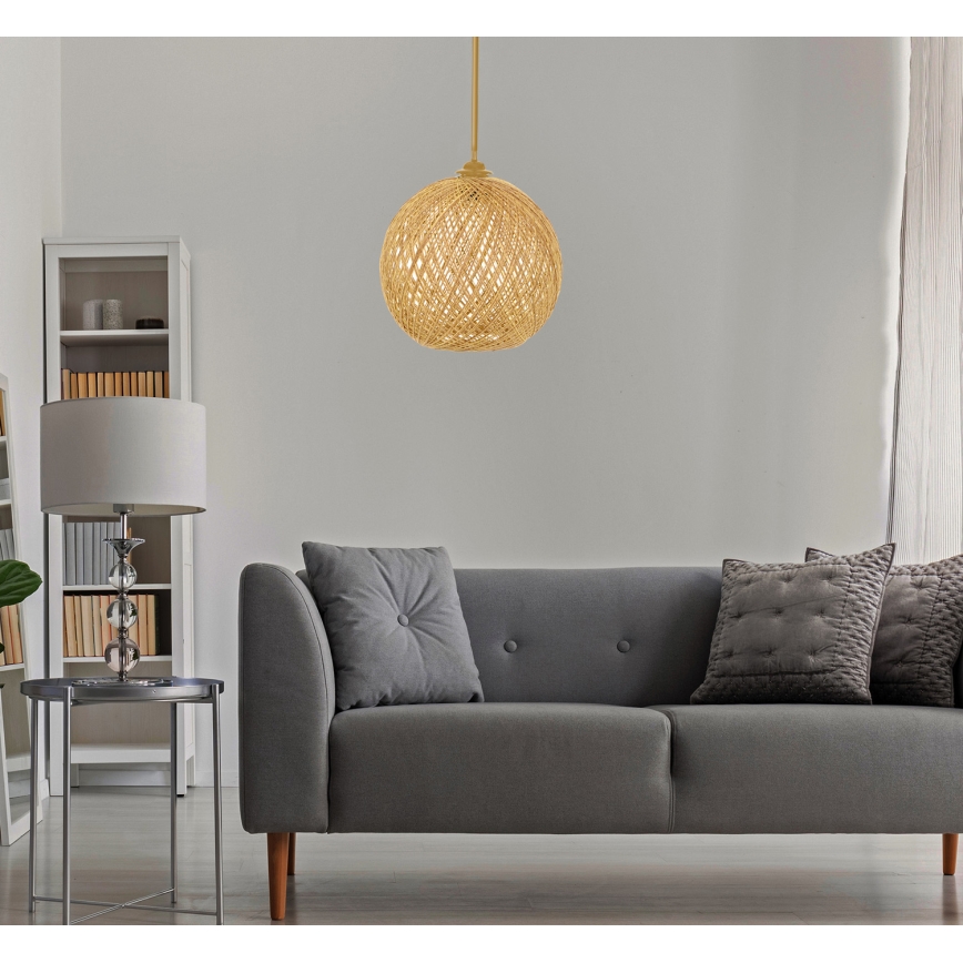 Żyrandol na lince JUTE 1xE27/60W/230V beżowy