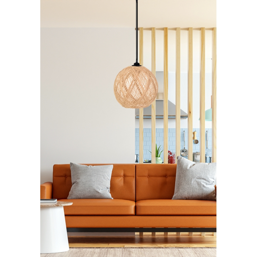 Żyrandol na lince JUTE 1xE27/60W/230V beżowy