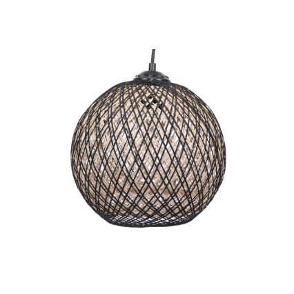 Żyrandol na lince JUTE 1xE27/60W/230V czarny