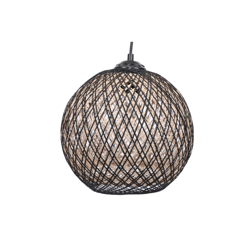 Żyrandol na lince JUTE 1xE27/60W/230V czarny
