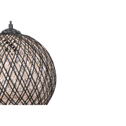 Żyrandol na lince JUTE 1xE27/60W/230V czarny