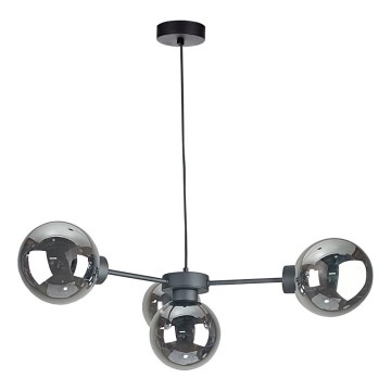 Żyrandol na lince KALIOPE II 4xE14/50W/230V czarny/dymny czarny