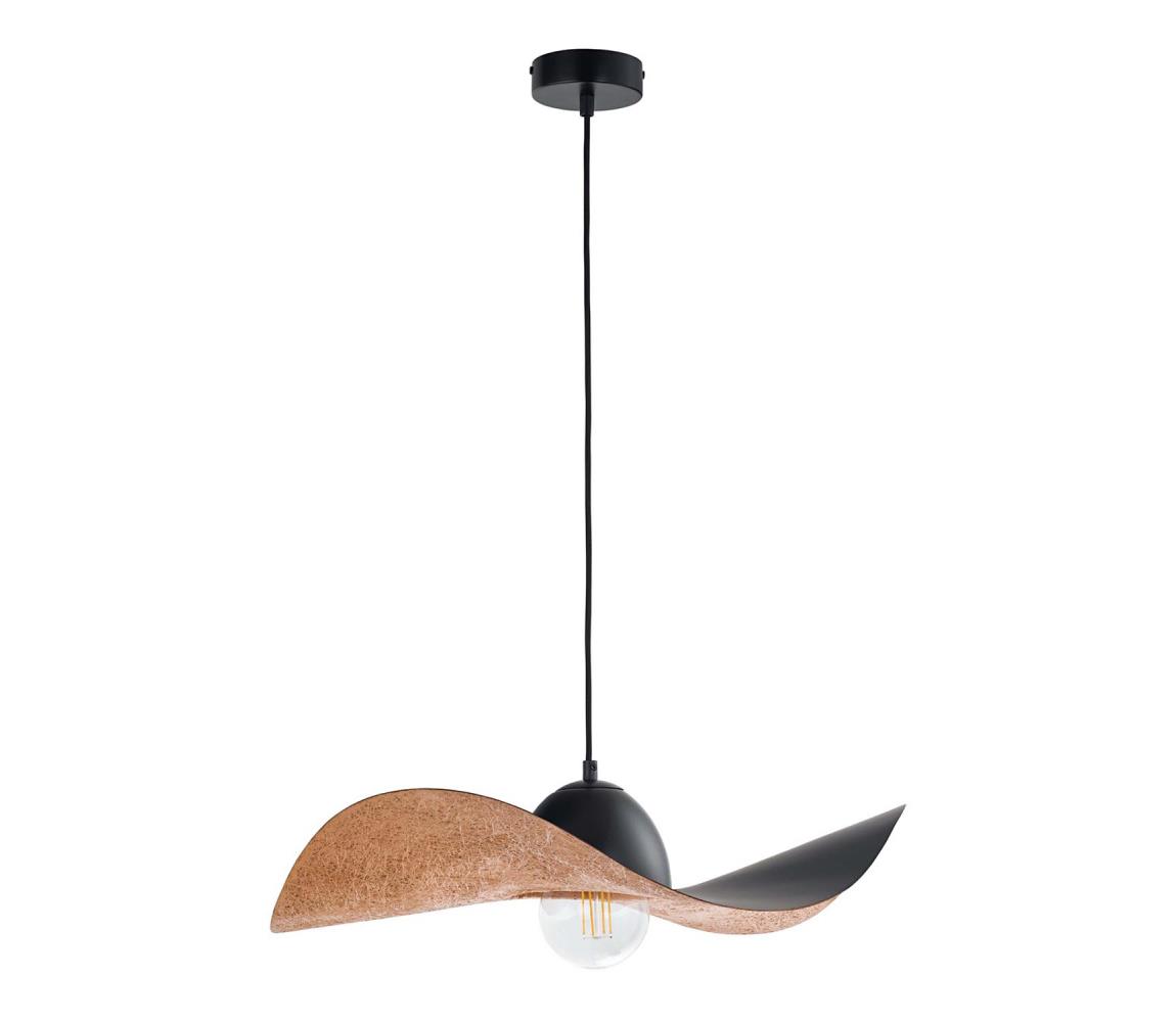 Żyrandol na lince KAPELLO 1xE27/60W/230V śr. 55 cm czarny/miedź