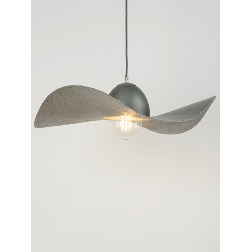 Żyrandol na lince KAPELLO 1xE27/60W/230V śr. 55 cm szary/srebrny