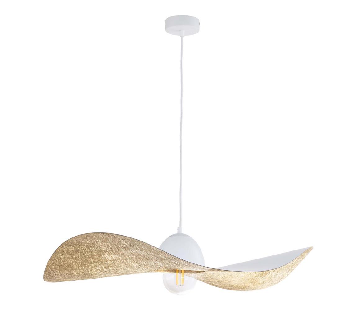 Żyrandol na lince KAPELLO 1xE27/60W/230V śr. 76 cm biały/złoty