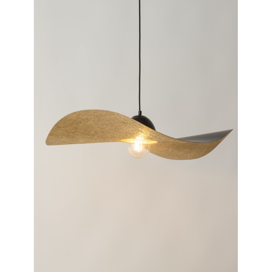 Żyrandol na lince KAPELLO 1xE27/60W/230V śr. 76 cm czarny/złoty