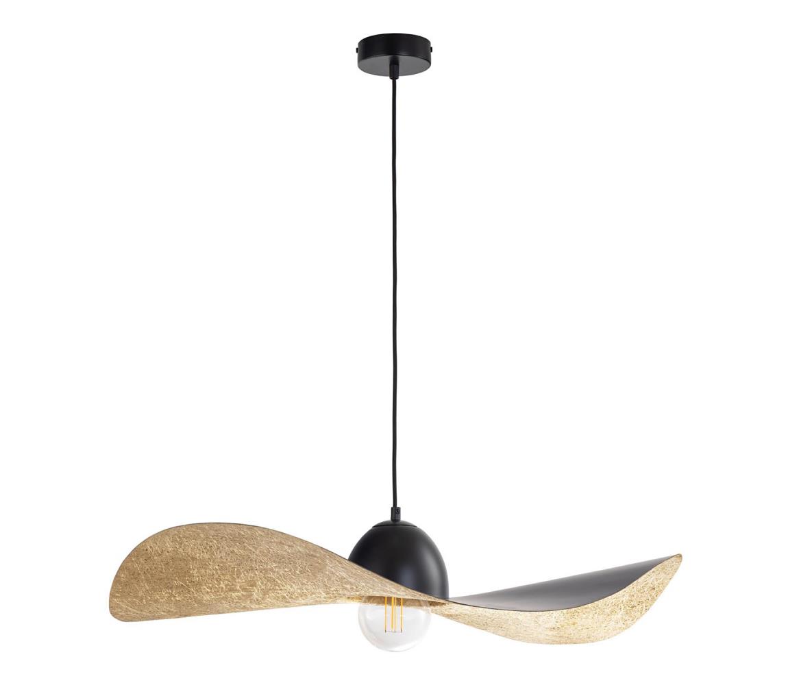 Żyrandol na lince KAPELLO 1xE27/60W/230V śr. 76 cm czarny/złoty