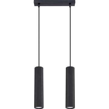 Żyrandol na lince KARBON 2xGU10/10W/230V czarny