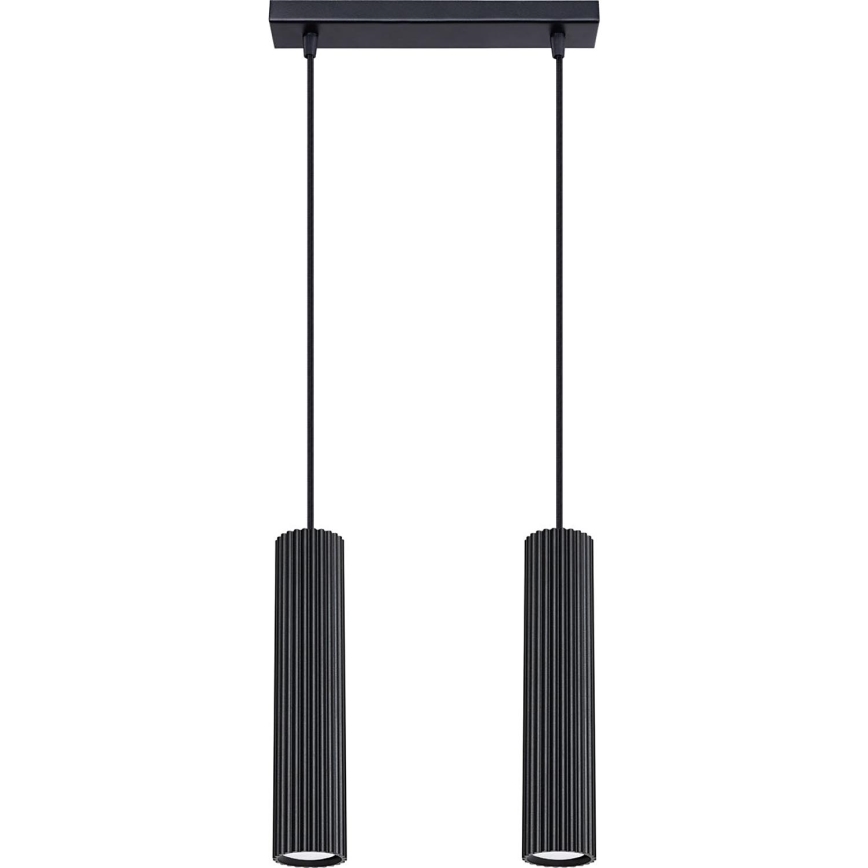 Żyrandol na lince KARBON 2xGU10/10W/230V czarny