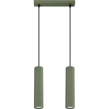 Żyrandol na lince KARBON 2xGU10/10W/230V zielony