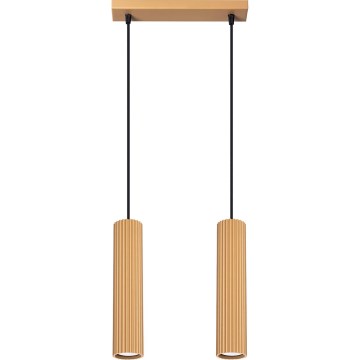 Żyrandol na lince KARBON 2xGU10/10W/230V złoty