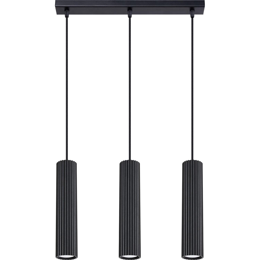 Żyrandol na lince KARBON 3xGU10/10W/230V czarny