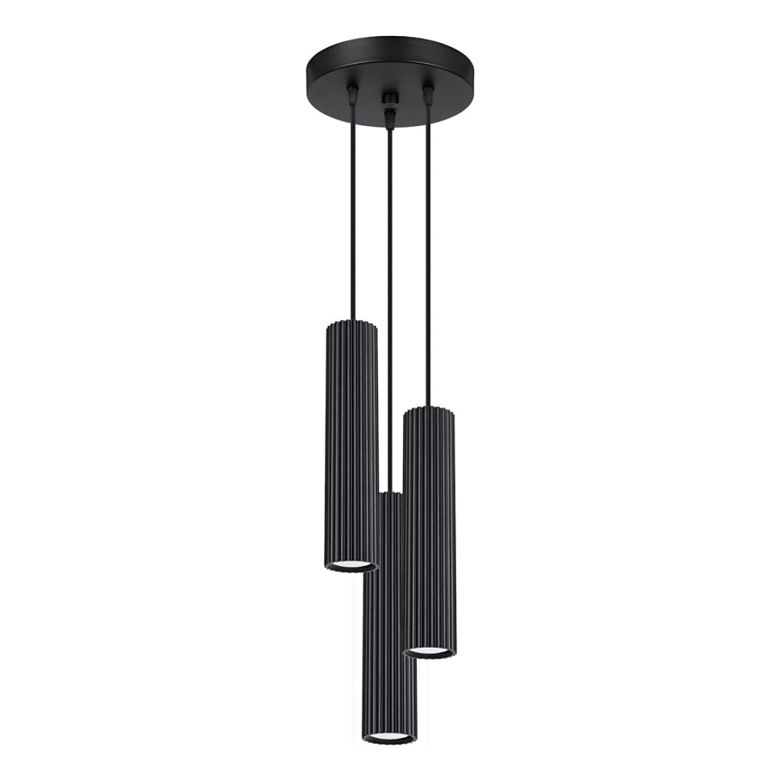 Żyrandol na lince KARBON 3xGU10/10W/230V czarny