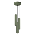 Żyrandol na lince KARBON 3xGU10/10W/230V zielony