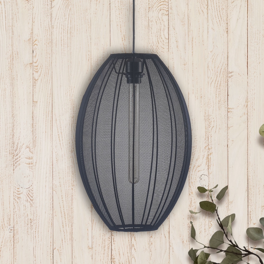 Żyrandol na lince KAREI 1xE27/20W/230V śr. 30 cm czarne