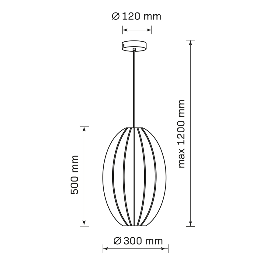 Żyrandol na lince KAREI 1xE27/20W/230V śr. 30 cm czarne