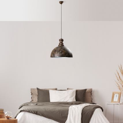 Żyrandol na lince KURE 1xE27/40W/230V śr. 40 cm szary