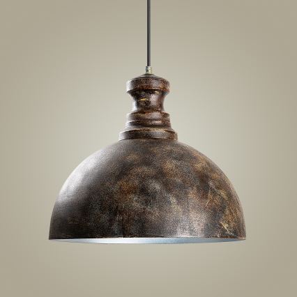Żyrandol na lince KURE 1xE27/40W/230V śr. 40 cm szary