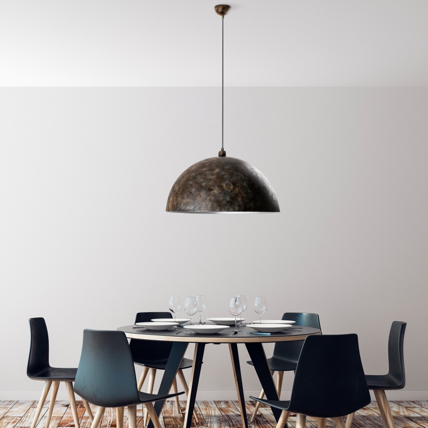Żyrandol na lince KURE 1xE27/40W/230V śr. 60 cm szary