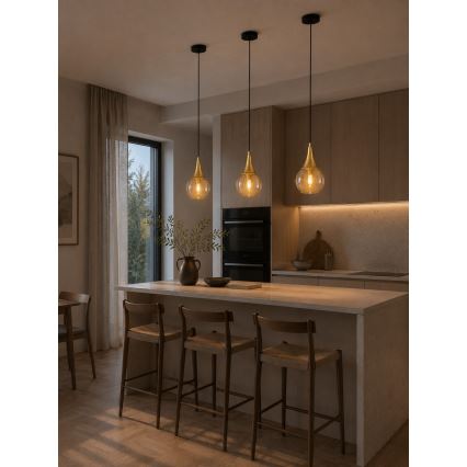 Żyrandol na lince LACRIMA HONEY 1xE27/60W/230V
