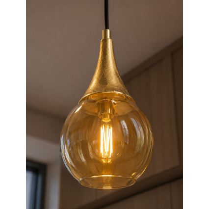 Żyrandol na lince LACRIMA HONEY 1xE27/60W/230V