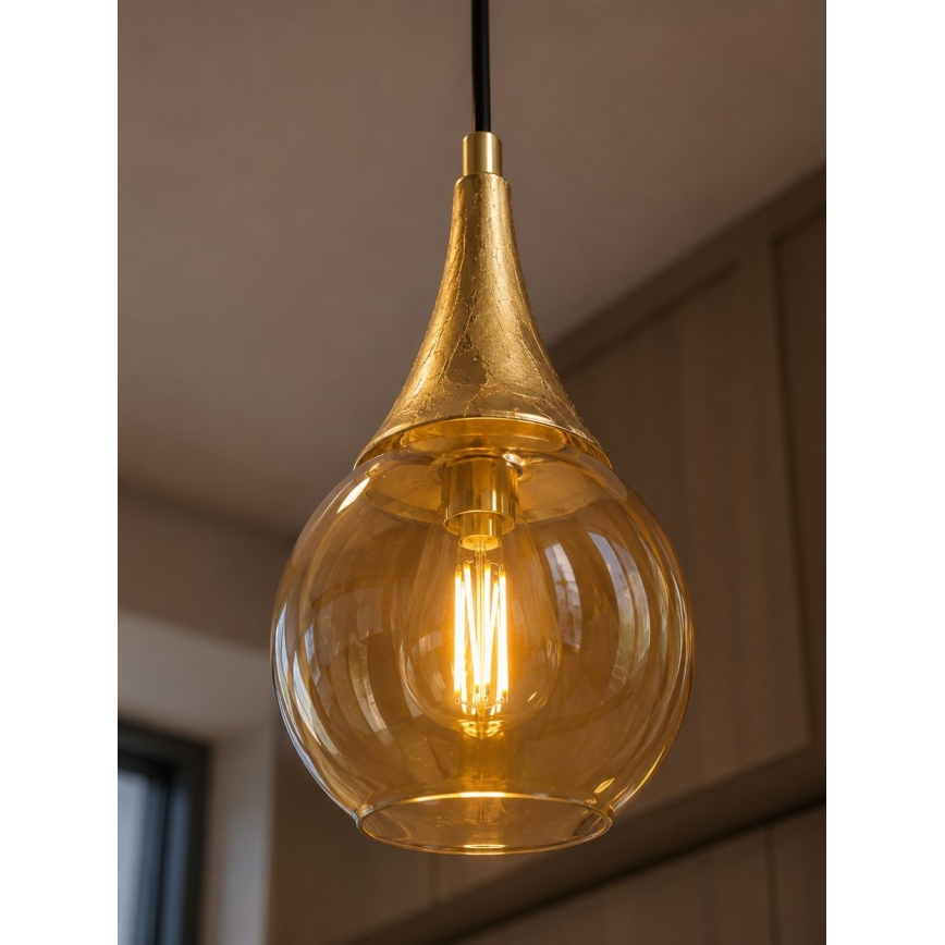 Żyrandol na lince LACRIMA HONEY 1xE27/60W/230V