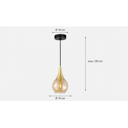 Żyrandol na lince LACRIMA HONEY 1xE27/60W/230V