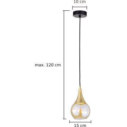 Żyrandol na lince LACRIMA HONEY 1xE27/60W/230V