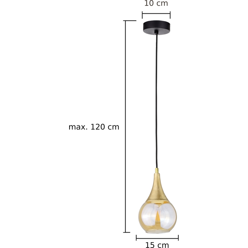 Żyrandol na lince LACRIMA HONEY 1xE27/60W/230V