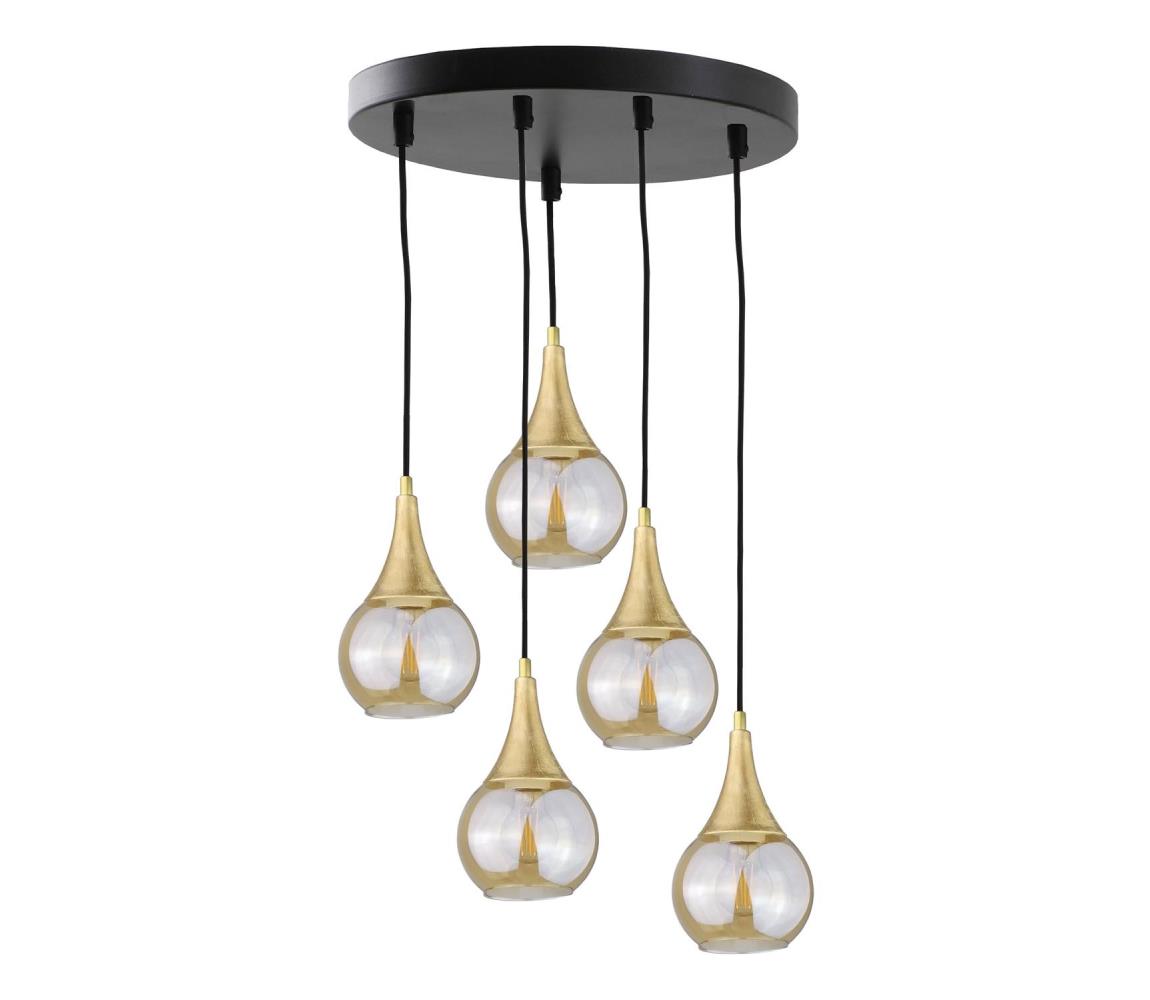 Żyrandol na lince LACRIMA HONEY 5xE27/60W/230V śr. 45 cm