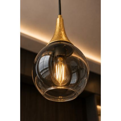 Żyrandol na lince LACRIMA SMOKY 4xE27/60W/230V
