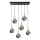 Żyrandol na lince LACRIMA SMOKY 6xE27/60W/230V czarny/zl./dym czarny