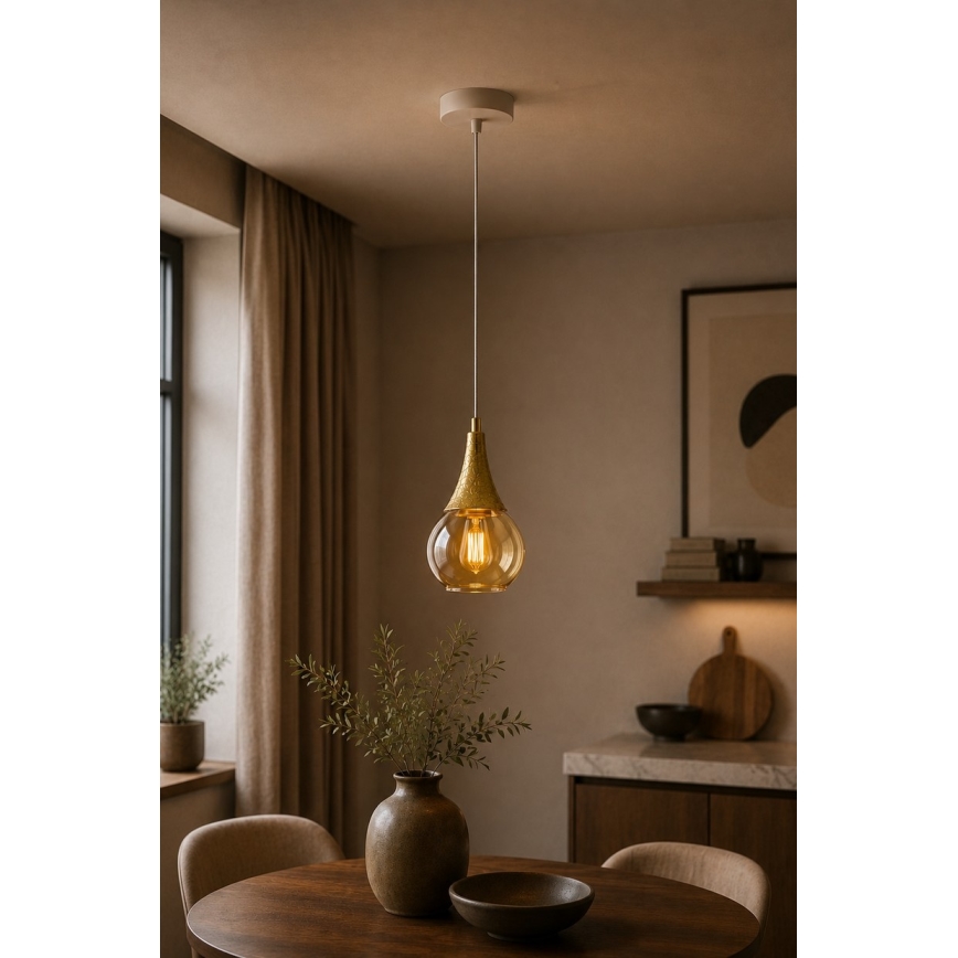 Żyrandol na lince LACRIMA WHITE 1xE27/60W/230V