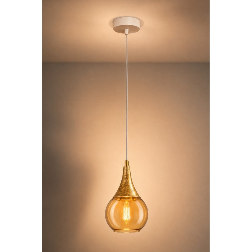 Żyrandol na lince LACRIMA WHITE 1xE27/60W/230V