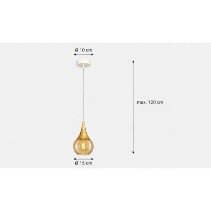 Żyrandol na lince LACRIMA WHITE 1xE27/60W/230V