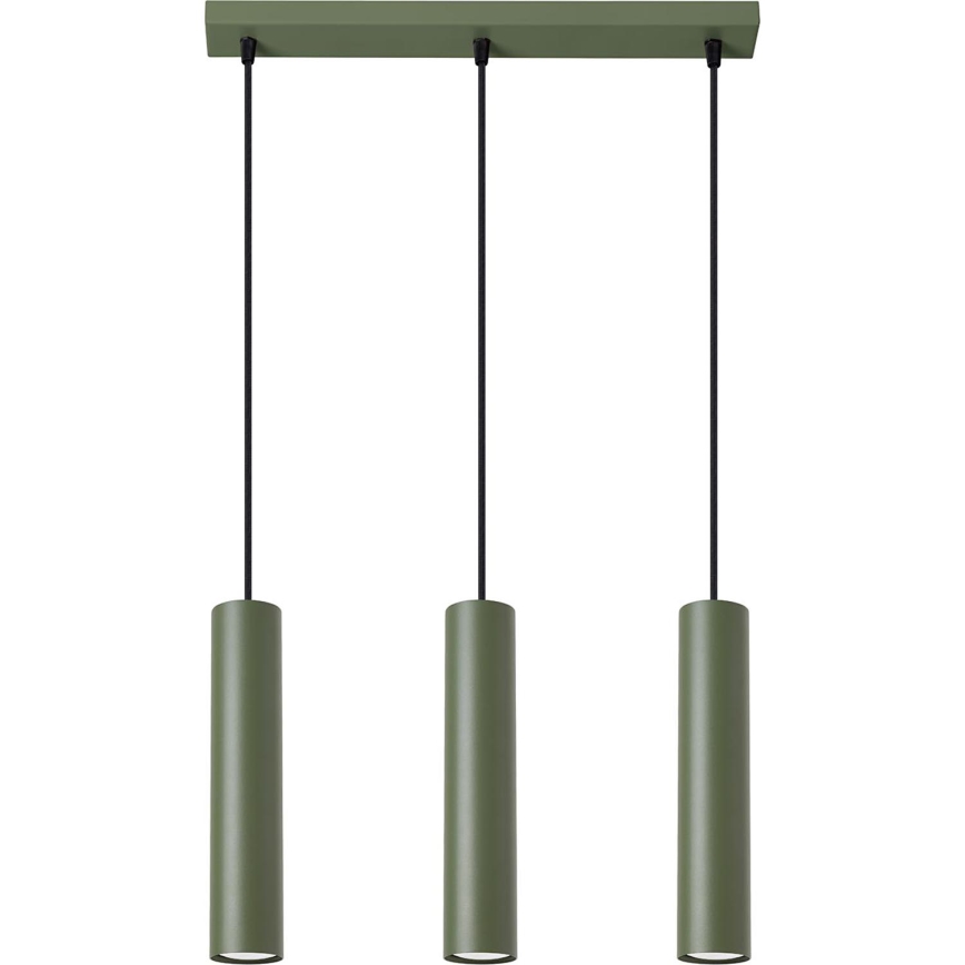 Żyrandol na lince LAGOS 3xGU10/10W/230V zielony