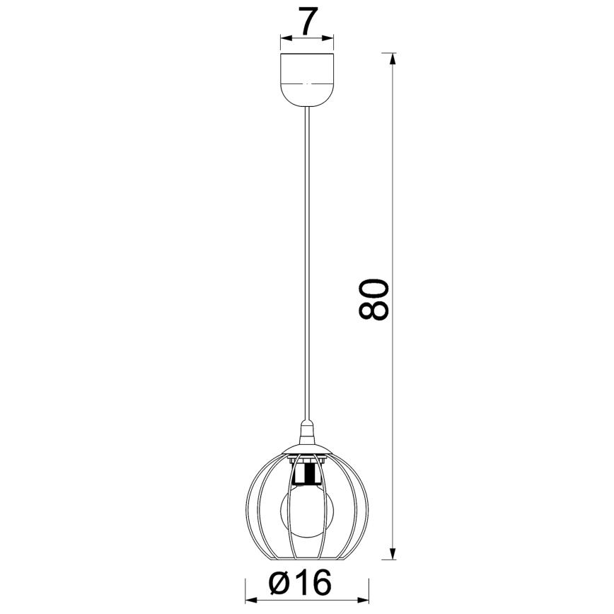 Żyrandol na lince LAPS 1xE27/15W/230W czarny