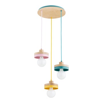 Żyrandol na lince LARSO 3xE27/15W/230V wielobarwny