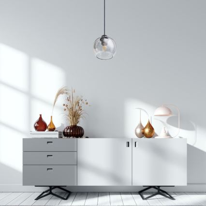 Żyrandol na lince LATIL 1xE27/60W/230V czarny