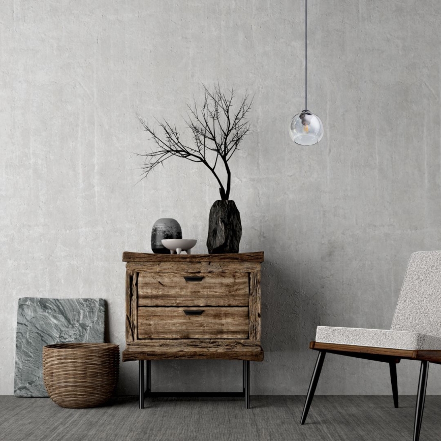 Żyrandol na lince LATIL 1xE27/60W/230V czarny