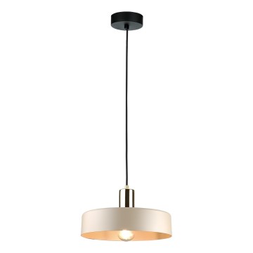 Żyrandol na lince LATTE 1xE27/60W/230V beżowy/czarny/chrom błyszczący