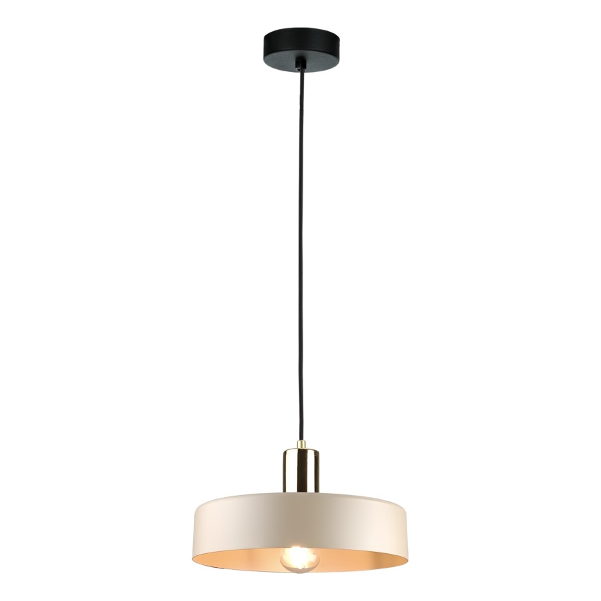 Żyrandol na lince LATTE 1xE27/60W/230V beżowy/czarny/chrom błyszczący