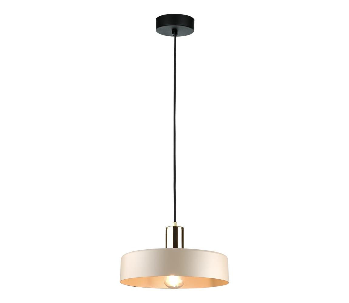 Żyrandol na lince LATTE 1xE27/60W/230V beżowy/czarny/chrom błyszczący