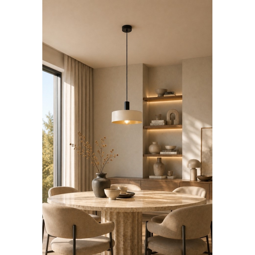 Żyrandol na lince LATTE 1xE27/60W/230V beżowy/czarny