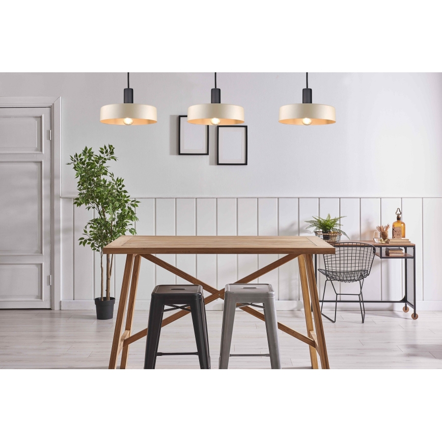 Żyrandol na lince LATTE 3xE27/60W/230V beżowy/czarny