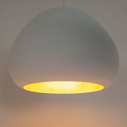 Żyrandol na lince LAVA 1xE27/15W/230V biały/złoty