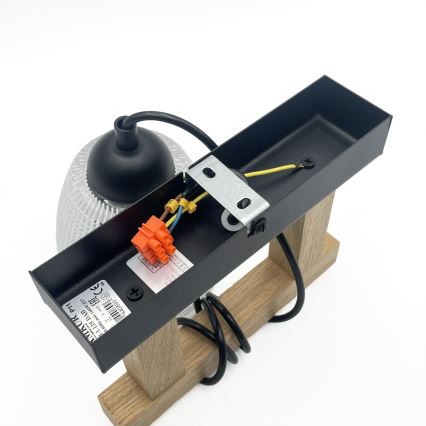 Żyrandol na lince LEANDRA 1xE27/15W/230V dąb/czarny