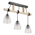 Żyrandol na lince LEANDRA 3xE27/15W/230V dąb/czarny