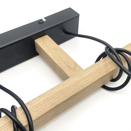 Żyrandol na lince LEANDRA 3xE27/15W/230V dąb/czarny